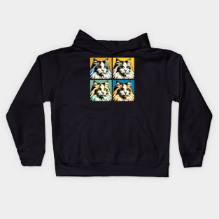 Domestic Medium Hair Pop Art - Cat Lovers Kids Hoodie